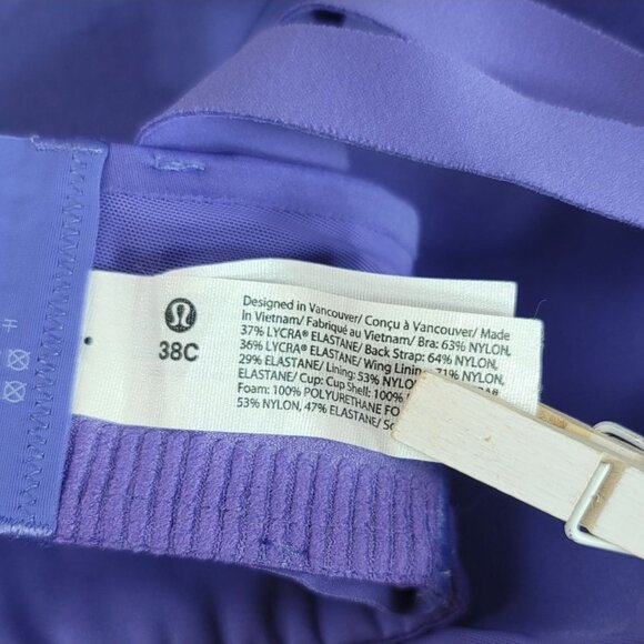 Lululemon AirSupport Bra Purple 38C Lavender Fog Indigo Charged Full Coverage - Picture 12 of 13